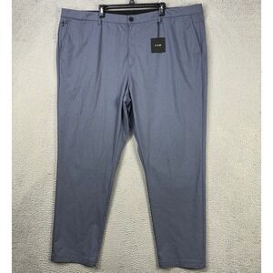 01.Algo Mens‎ Chino Golf Pants 44 Blue Performance Tech Pocket Comfort Logo NEW